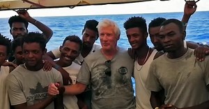 Richard Gere Pays Visit To Migrants Stuck At Sea On A Ship In The Mediterranean