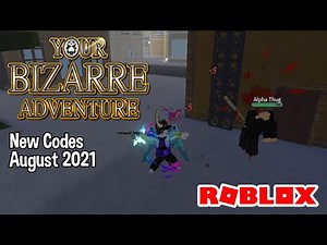 Roblox Your Bizarre Adventure New Codes August 2021