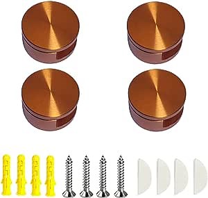 Carrittons Mirror Clip, Brass Mirror Holder Clips for Glass Mirror Dresser Bathroom Mirrors Supporting Sheet Glass Clips Clamps Holder Home Hardware Accessories 4 Pieces (Rose Gold)