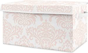 Sweet Jojo Designs Blush Pink and White Damask Girl Small Fabric Toy Bin Storage Box Chest For Baby Nursery or Kids Room - for the Amelia Collection