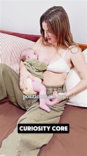 If you or baby aren’t feeling comfortable while breastfeeding, proper positioning can make a huge difference! And theres no one size fits all. Some like laid back breastfeeding, some prefer pillows, some prefer football hold, side lying….there are so many options! It also evolves with time…I love helping moms try new positions as their babies get stronger and they feel more confident! Comment ‘POSITION’ to learn more ideas for positioning ✨🤍✨ #newborn #motherhood #breastfeeding | Curiosity Core