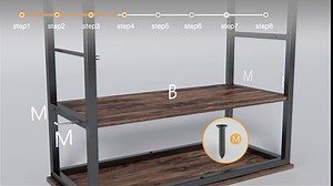 Kitchen Bakers Rack Storage Shelf - 35.4" Coffee Bar Station Vintage Microwave Oven Stand for Spice Rack Organizer Workstation, Metal Frame - Natural Wood