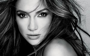 Jennifer Lopez black and white portrait Rare Gallery wallpaper
