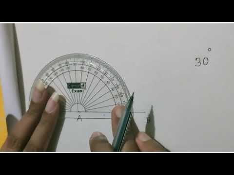 To draw an Acute angle of measure 30° using a protractor
