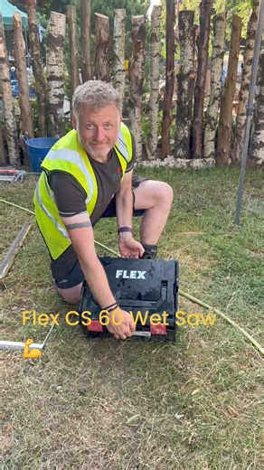 Love the Flex CS 60 Wet Saw and Grabo ….. #landscapers #patios #paving #flextools #hardscaping #hardscapes | Gareth Wilson Garden & Landscaping Consultant
