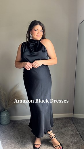 Amazon dresses jumpsuits 🖤 I know my girls love a black dress or jumpsuit, these are pieces I keep on hand for special events like New Years Eve, Wedding Guest Outfits, Date Night, and I know it’s morbid, but it’s also real life- what to wear to a funeral! All of these are great last minute choices because they’ll get to you in a day or 2. Save this post for the day you need it! 🖤 Everything on ltk and my store front as well as my stories 🖤 #midsize funeral outfits, black dresses from amazon,