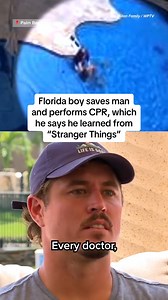 A 12-year-old Florida boy rescued his behavioral therapist, who was drowning, and performed CPR, which he says he learned while watching "Stranger Things." | NBC News