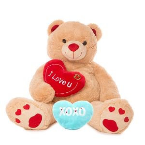 [Hot Item] Plush Soft Stuffed Custom Sitting Teddy Bear with Embroidered Heart