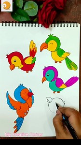 Bird Doodling with Circles 🦜🦜🦜🦜 | My Creative Corner