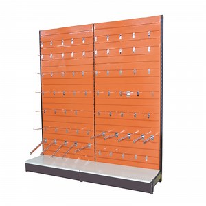 [Hot Item] Single Side Supermarket Metal Slatwall Gondola Shelves with Light Box