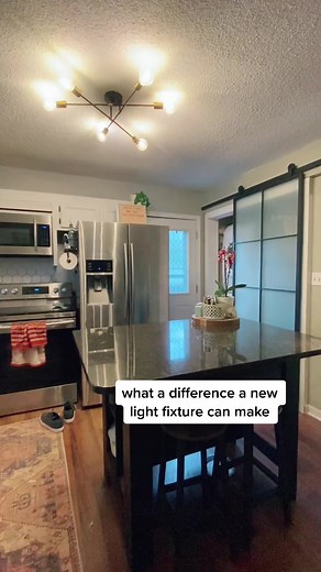 kitchen ceiling light fixture #upgrade #beforeandafter #kitchendesign #interiordesign #diy #homedecor #homeimprovement #homerenovation