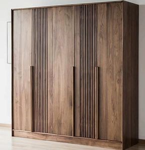[Hot Item] High-Quality Walnut Wood Furniture Wardrobe