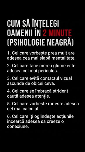 6 Trucuri de Psihologie Neagră pentru a citi pe oricine în 2 minute 😈🧠