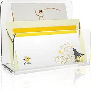 skywolf Mail sorters Clear Acrylic Desk Organiser Desktop Mail Letter Holder