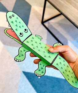 3D Alligator Paper Craft: Printable Crocodile Coloring Page for Kids - Etsy