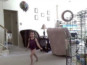 3 year old gymnast-handstands and cartwheels