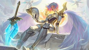 Kayle from League of Legends in Radiant Armor 4K Rare Gallery wallpaper