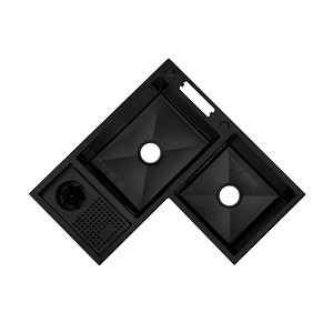[Hot Item] Irregular Black Stainless Steel Round-Hole Sink with Cup Washer