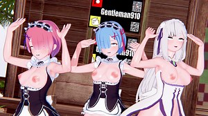 【KKS／MMD】Masked bitcH emilia Ram Rem