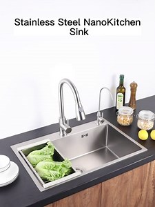 27" Drop-In or Undermount Kitchen Sink,Stainless Steel Single Bowl Sink,3 Hole Farmhouse Workstation Sink with Nano Coating and Pull-Out Faucet