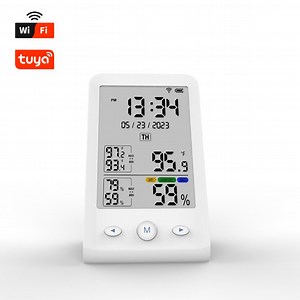 [Hot Item] Desktop LCD Thermo-Hygrometer Temperature Humidity Meter Max Min Values Tuya WiFi Support