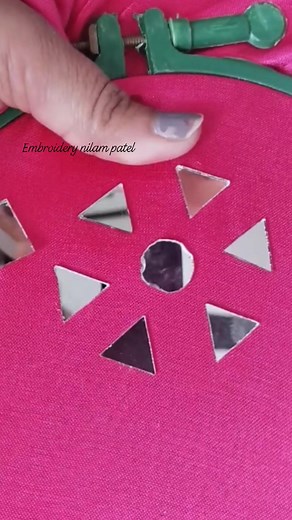 2.2K views · 44 reactions | Circle mirror work design  #mirrorwork #mirrorworkdress #embroidery #embroiderydesign #craft #textiledesign #Textiles #artwork #art #needlework #reels #viralreels | Embroidery Nilam Patel | Facebook