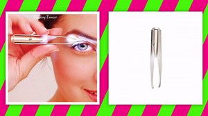 Tweezers with Light Super Bright LED Eyebrow Tweezer Push Button On Off for Makeup - Accurate, Compact,Easy to Store