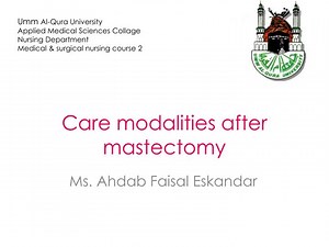 Care modalities after mastectomy - SlideServe