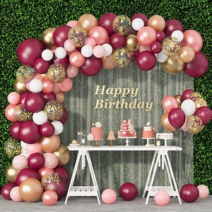 [Hot Item] Kit de Guirnalda de Globos Rojos de Granada 102PCS Conjunto de Globos para Decoraciones de Cumpleaños y Bodas Suministros de Globos