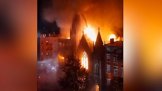 Massive fire breaks out in NYC destroying historic East Village church