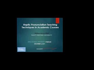 Haptic Pronunciation Teaching Techniques in Academic Courses