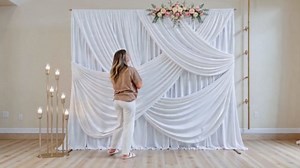 50ft x 10ft Wrinkle Free White Wedding Backdrop Curtains for Party Bridal Shower Reception Decorations White Fabric Curtain Backdrops Drapes for Photography Baby Shower Birthday Background