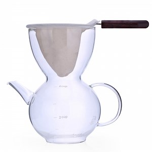 [Hot Item] Pour Over Coffee Maker Heat-Resistant Borosilicate Glass Coffee Dripper Pot