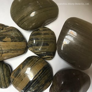 [Hot Item] 3-5cmhigh Polished Natural Tiger Stripe Pebble Stones Decorative River Stones