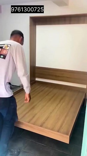 3.3K views · 16 reactions | 隣 Wall Mounted Bed | Murphy Bed | Wall Hanging Bed Ideas #bed #bedroom #furniture #woodworking #interiordesign #reelsindia #viral #goldendecor | Golden Decor | Facebook