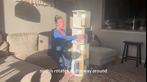 oneinmil 360° Rotating Bookshelf, Small Corner Bookcase with Small Footprint, 4 Tier Standing Bookcase for Kids&Adults, Wood Bookshelf Designed for Living Room, White