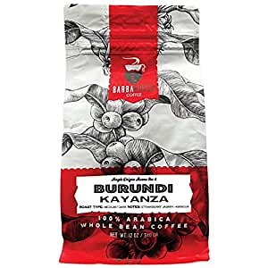 Barbarossa Burundi Coffee -Natural Premium Quality Handcrafted - Medium Dark Artisan Roasted - Low Acidity Jasmin Hibiscus Aroma Whole Beans | 2019 Neighborhood Favorite Award…