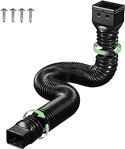 Rain Gutter Downspout Extensions, Drain Downspout Extender, Extendable from 21 to 60 Inches, Screws for Included