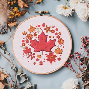 Canadian Leaf Cross Stitch Pattern PDF - Instant Download Digital Pattern - Etsy Canada