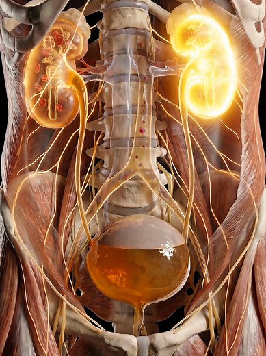 Discover how the kidneys filter blood to produce urine and how the bladder stores it. The video also shows what happens inside the body when urine is held for a longer time. This content is created for learning and awareness in a clean, non-graphic, and educational way. #HumanBodyFacts #Medical3DAnimation #UrinarySystemHealth #BladderFunctionExplain #kidneydisease