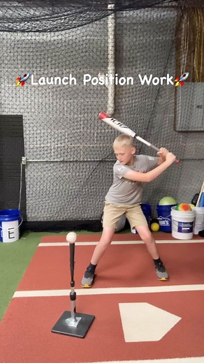 Launch position work for the first lesson. Wyatt came to work!! #baseball #hitting #youth #development | The Ultimate Swing