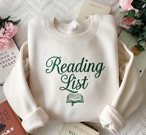 Custom Reading List Sweatshirt, Cozy Book Lover Pullover, Embroidered Style Reader Gift for Women - Etsy UK