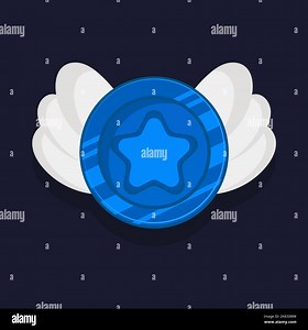 Game achievement badge or rank icon cartoon. Blue award or medal reward. Level up coin with star and element for ui asset. Trophy symbol vector illust Stock Vector Image & Art - Alamy