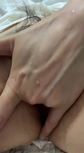 Cleaning my self after cum inside gangbang