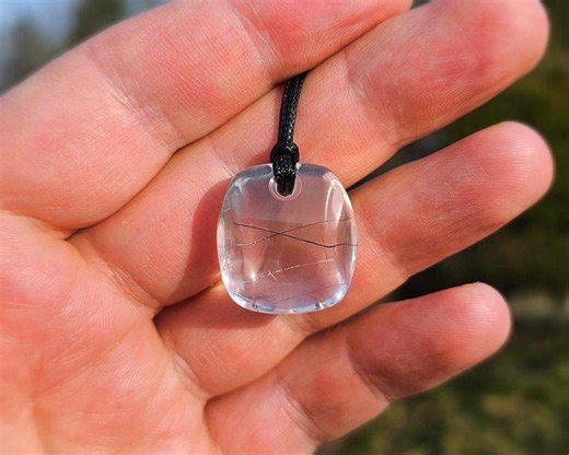 Beautiful Rutilated Quartz Pendant. Clear Rutilated Quartz Crystal Necklace - Etsy