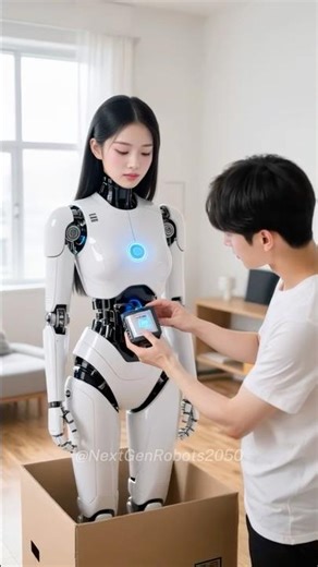 He Unboxed a New Beautiful AI Robot Again… 🤖💖 #humanoid #robot #shorts