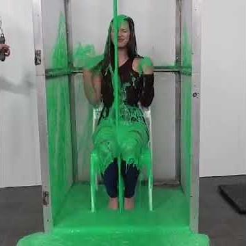 A girl gets gunged in green