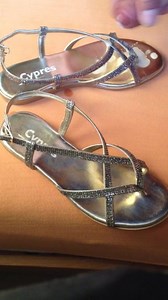 Cum on gf's diamond and gold classy sandals