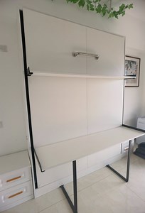 [Hot Item] Cabinet Hidden Space Saving Folding Murphy Bed Mechanism Hardware Kit Wall Bed with Desk Bookshelf Kit