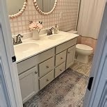 Beige Oushak Large Area Rug 8x10 - Washable Boho Rug Vintage Turkish Non-Slip Carpet Non-Shedding Extra Large Area Rugs for Living Room, Dining, Bedroom, Lounge, Farmhouse